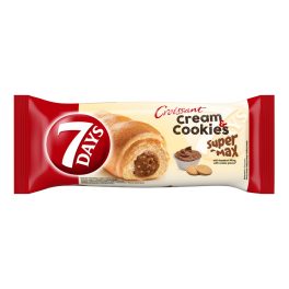   7DAYS Super Max Cream&Cookies croissant mogyikrém töltelék keksz darab-110g
