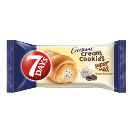   7DAYS Super Max Cream&Cookies croissant vaníliás töltelékkel és keksz-110g