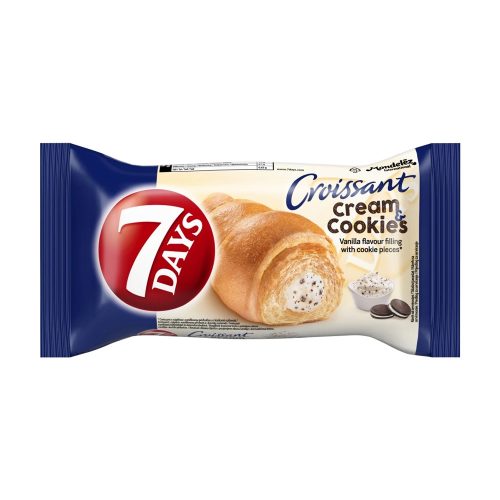 7DAYS Cream&Cookies croissant vaníliás töltelék és kekszdarabok - 60g