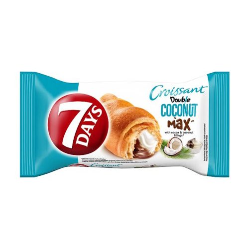 7DAYS Double Coconut Max croissant kakaós és kókuszos töltelékkel - 80g
