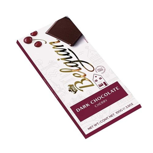 Belgian táblás cseresznyés étcsokoládé - 100g
