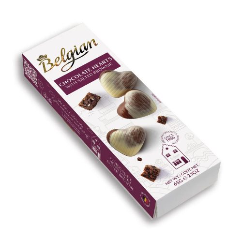 Belgian Hearts Salted Brownie szívdesszert - 65 g