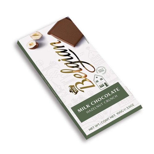 Belgian táblás tejcsokoládé ropogós mogyoróval - 100 g