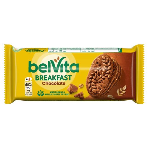 Belvita Breakfast kakaós,gabonás,omlós keksz csokoládédarabok-50g