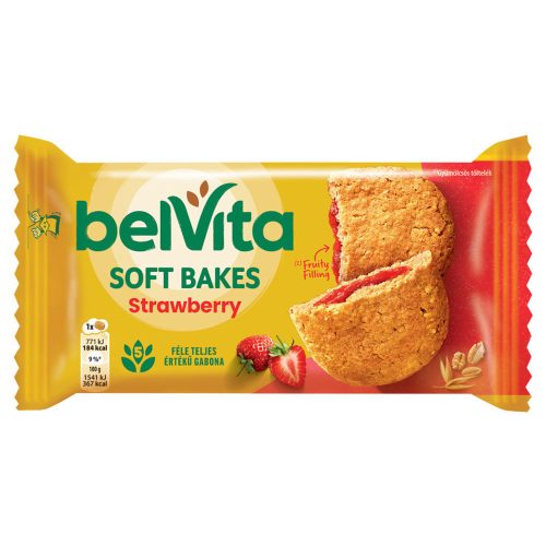 Belvita Soft Bakes gabonás keksz epres töltelékkel - 50g