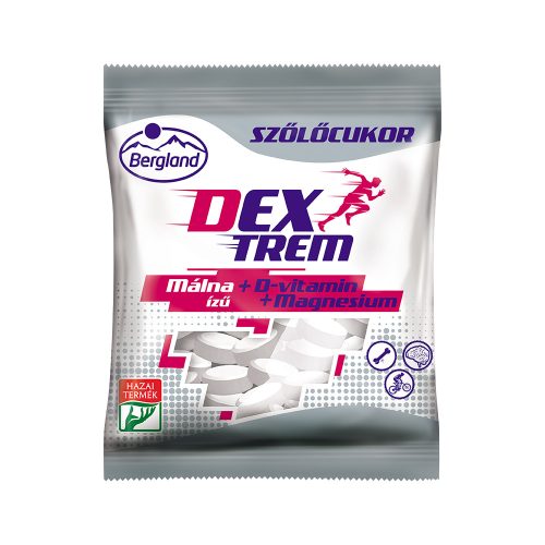 Bergland Dextrem szőlőcukor málna ízű + D-vitamin + Magnézium - 70g