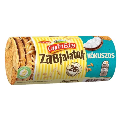 Győri Édes Zabfalatok kókuszos, zabpelyhes, omlós keksz - 188 g