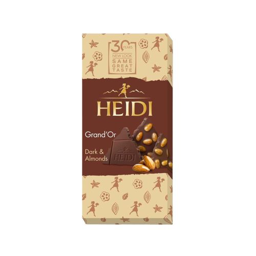 Heidi táblás étcsokoládé karamelizált mandula - 100g