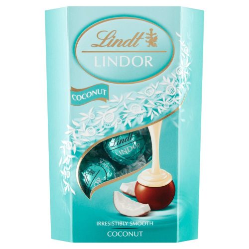 Lindor Coconut kókuszos tejcsokoládé golyók díszdobozban - 200 g