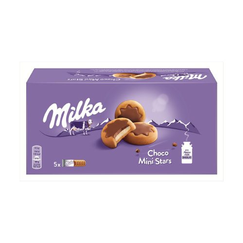 Milka choco mini stars tejes krémmel töltött keksz - 185g