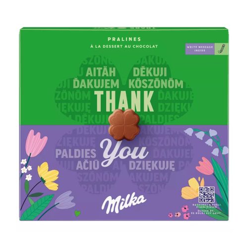 Milka Thank You alpesi tejcsokoládé praliné kakaós krémtöltelékkel - 110g