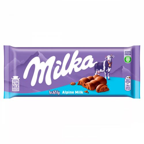 Milka Bubbly alpesi tejcsokoládé levegőbuborékos tejcsoki töltelék - 90g