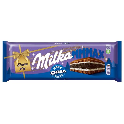 Milka Oreo tejcsokoládé vaníliás tejes krémtöltelék,kakaós keksz-300g