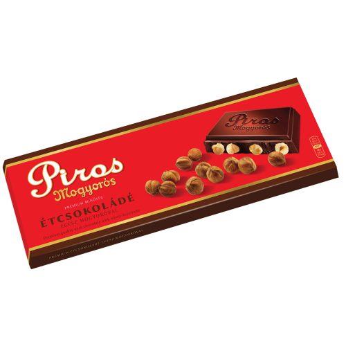 Piros mogyorós étcsokoládé -  225g