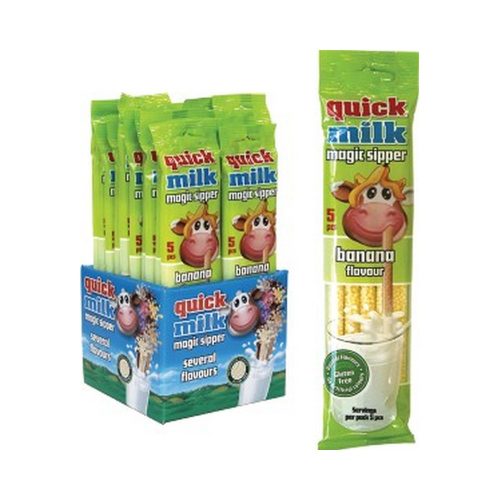 Quick Milk banán ízű ízesített szívószál - 30g