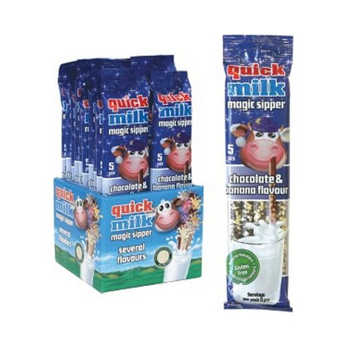 Quick Milk csoki-banán ízű ízesített szívószál - 30g