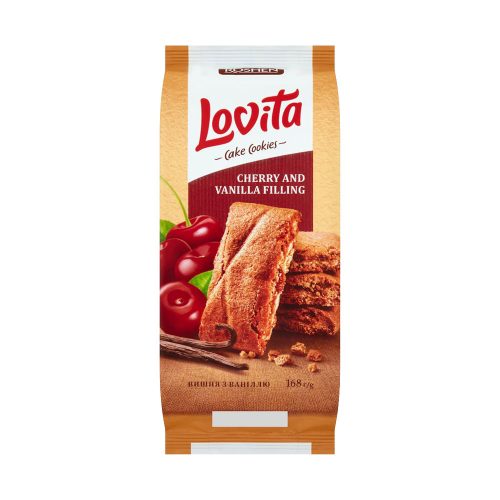 Roshen Lovita Cake Cookies meggyes-vaníliás teasütemény - 168g