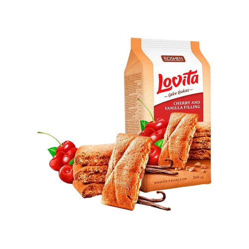 Roshen Lovita Cake Cookies meggyes-vaníliás teasüti - 168g