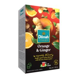  Dilmah Narancs&Gyömbér aromás fekete tea aromazáró dobozban 20*1,5g- 30g