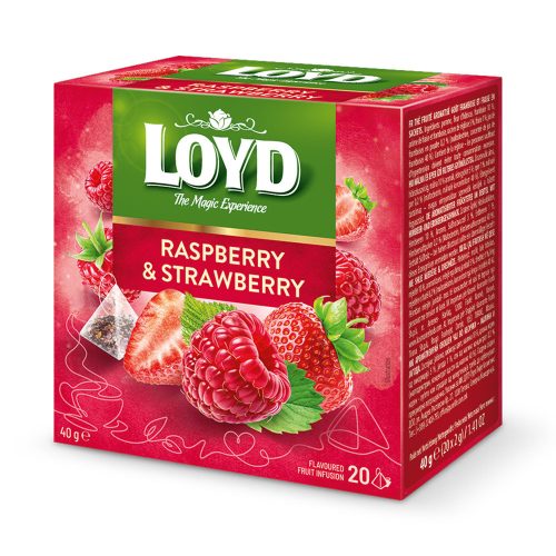 Loyd piramid tea eper-málna - 40g