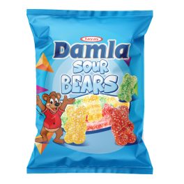   Damla maci savanyú, vegyes gyümölcs ízű gumicukorka cukorral megszórva 80g
