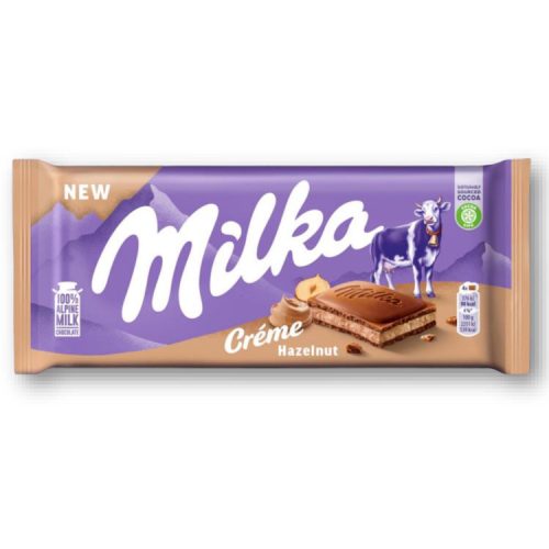 Milka alpesi tejcsokoládé mogyorós krémtöltelékkel - 85g
