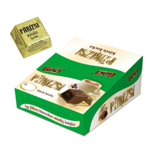 Párizsi kocka kakós, kávés, alkoholos krémes tejcsokoládé - 12,5 g