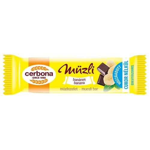 Cerbona müzliszelet banános kakaós tejbev. hozzáadott cukor nélküli - 20g