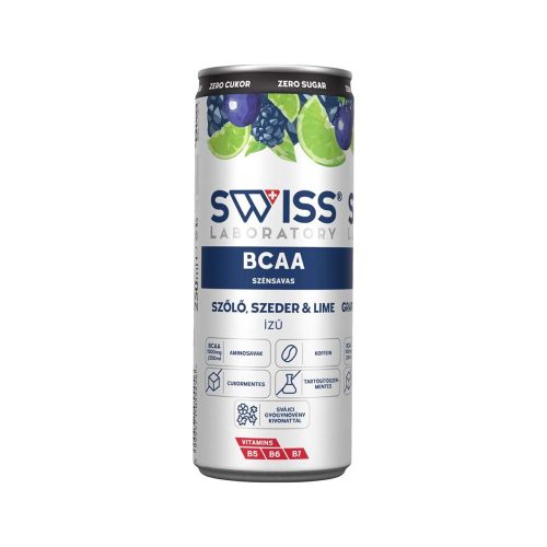 Swiss Laboratory BCAA szőlő-szeder-lime ízű szénsavas ital - 250 ml
