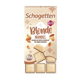   Schogetten Blonde karamell ízű fehércsokoládé mandula darabokkal - 100g