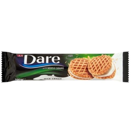 DARE teljes kiőrlésű gabonás keksz tejkrémmel - 100g