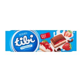   Tibi táblás tejcsokoládé tejkrém, eper ízű zselé és keksz - 275g