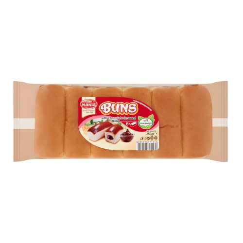 Cake Mania Buns csokoládé krémmel töltött molnárka kovásszal 6 db - 250 g