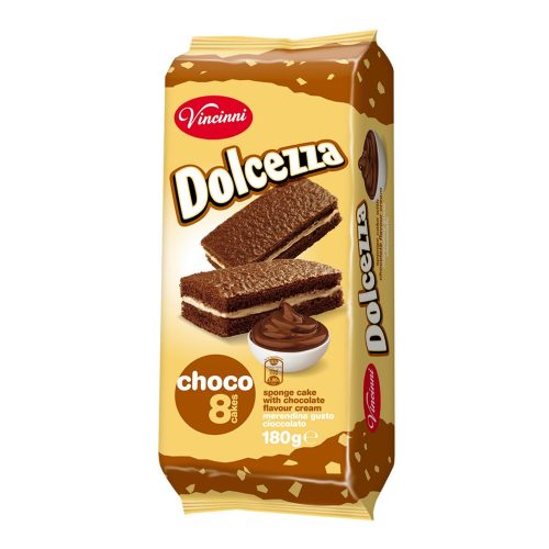 VINCINNI Dolcezza piskóta szelet csokoládés - 8x22,5g