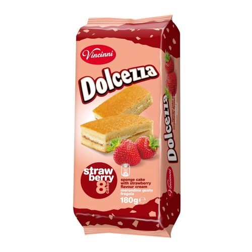VINCINNI Dolcezza piskóta szelet epres - 8x22,5g